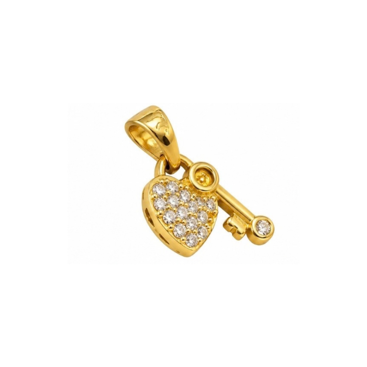 14K Yellow Gold Pendant with Cubic Zirconia