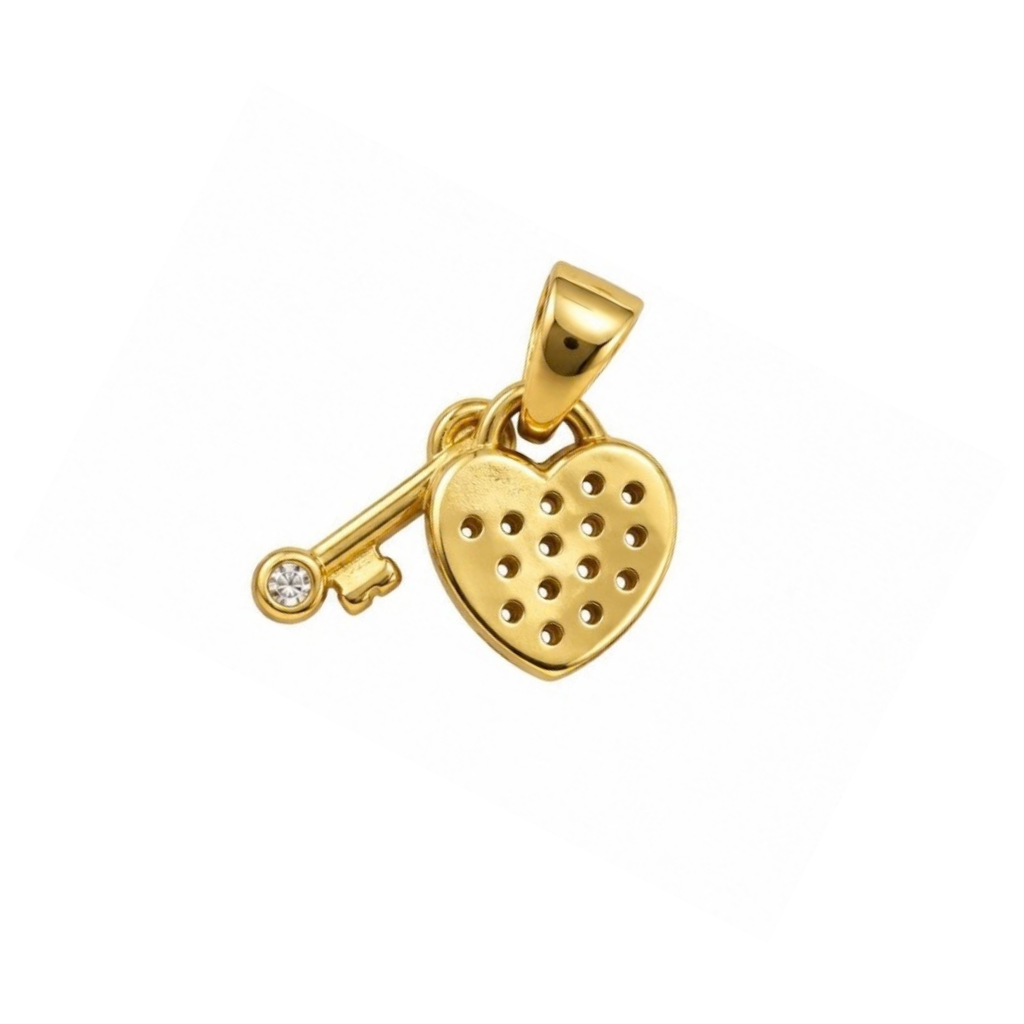 14K Yellow Gold Pendant with Cubic Zirconia