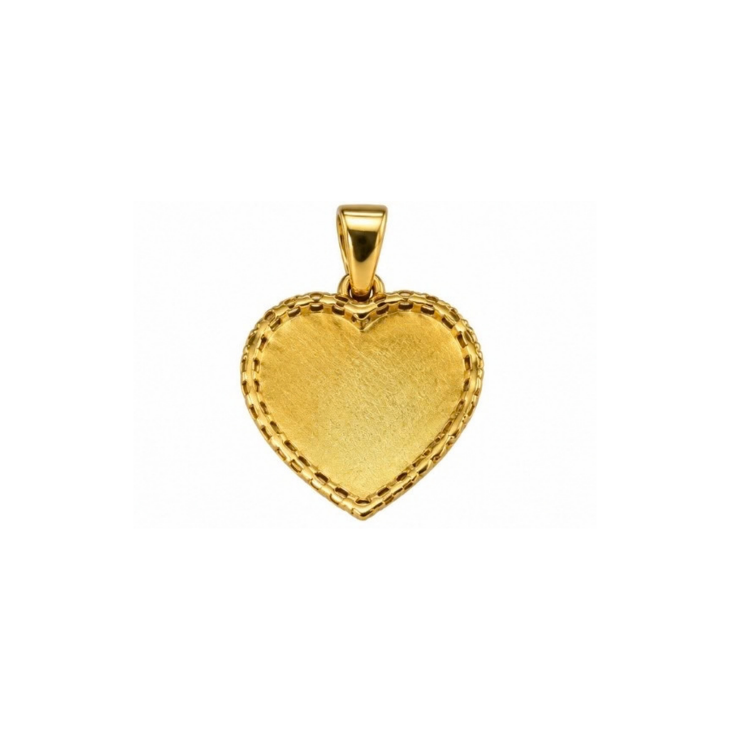 10K Yellow Gold Heart Pendant with Cubic Zirconia