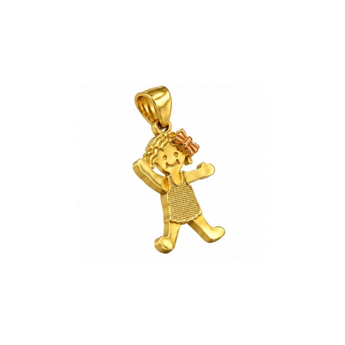 14K Yellow & Rose Gold Girl Pendant