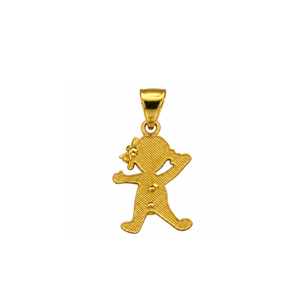 14K Yellow & Rose Gold Girl Pendant