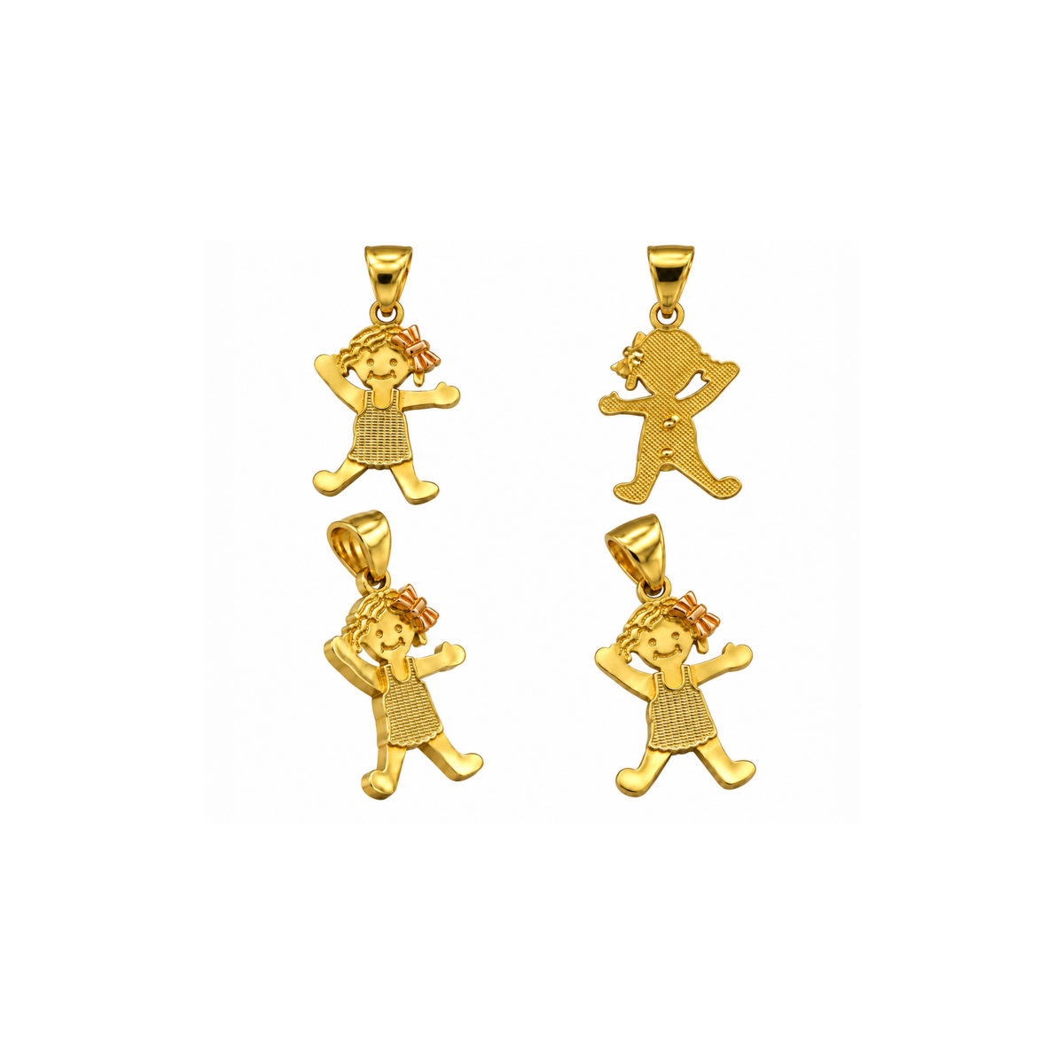 14K Yellow & Rose Gold Girl Pendant