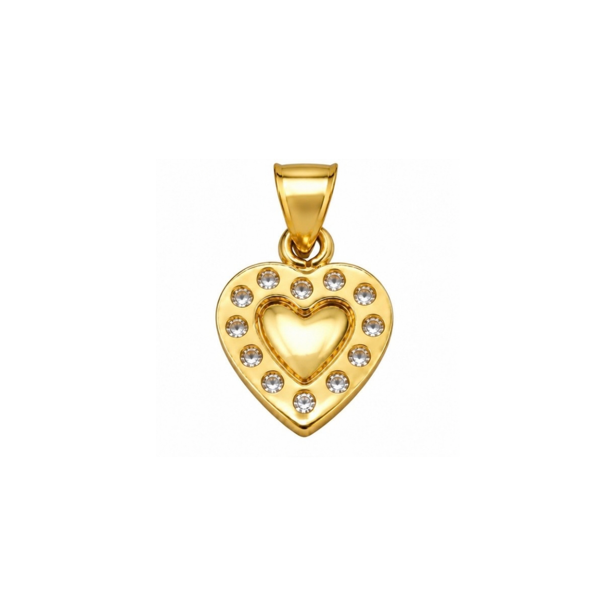 14K Yellow Gold “I Love You” Heart Pendant with CZ