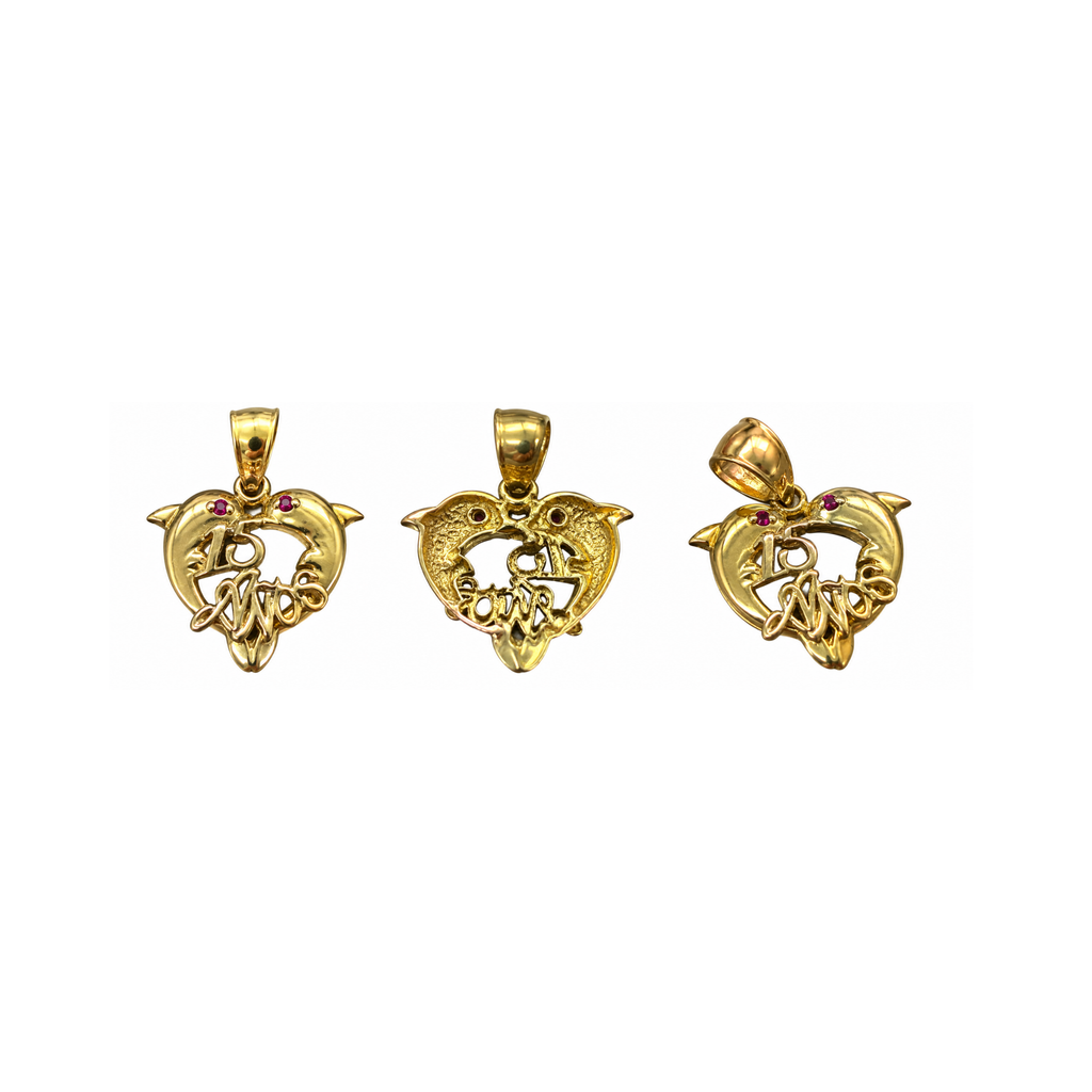 14K Yellow Gold CZ Pendant
