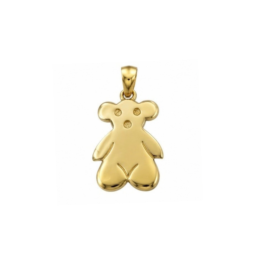 14K Yellow Gold Teddy Bear Pendant