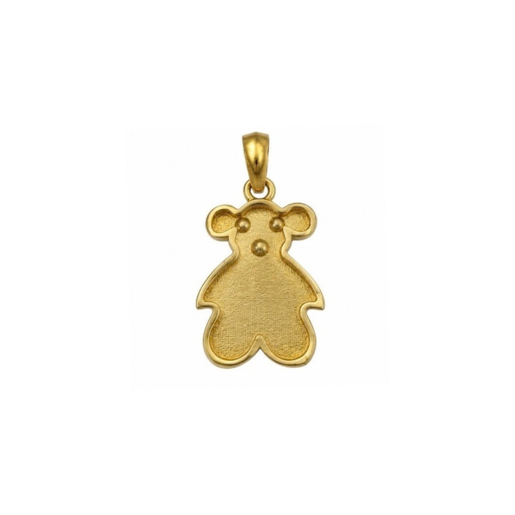 14K Yellow Gold Teddy Bear Pendant