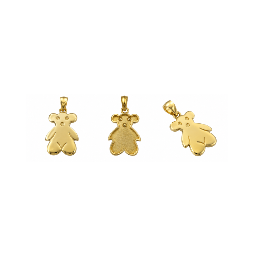 14K Yellow Gold Teddy Bear Pendant