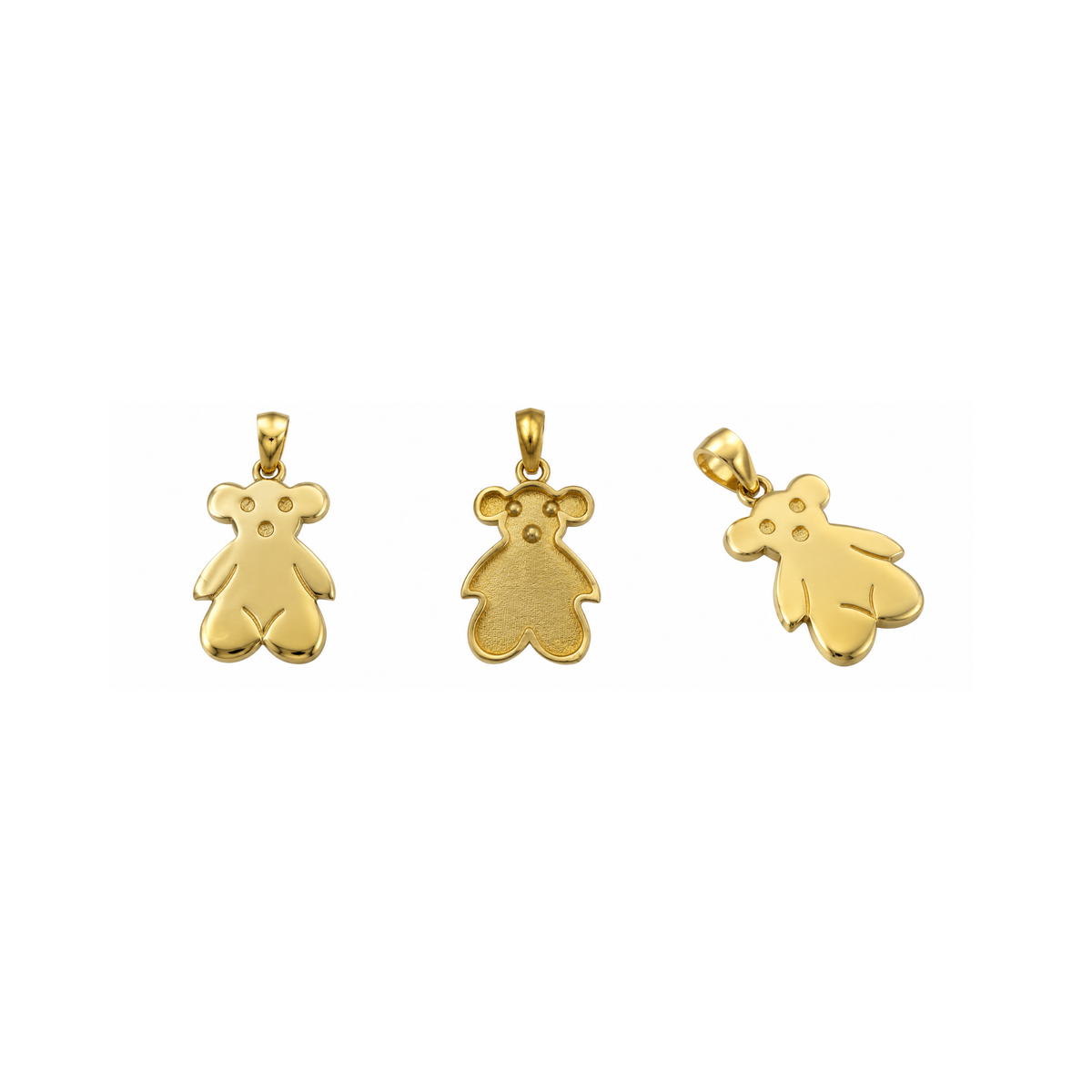 14K Yellow Gold Teddy Bear Pendant