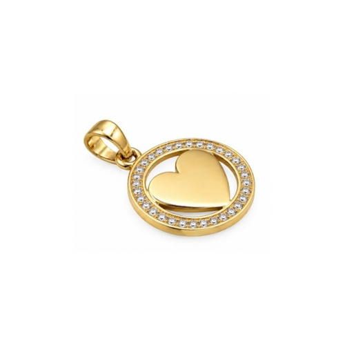 10K Yellow Gold Heart & CZ Pendant