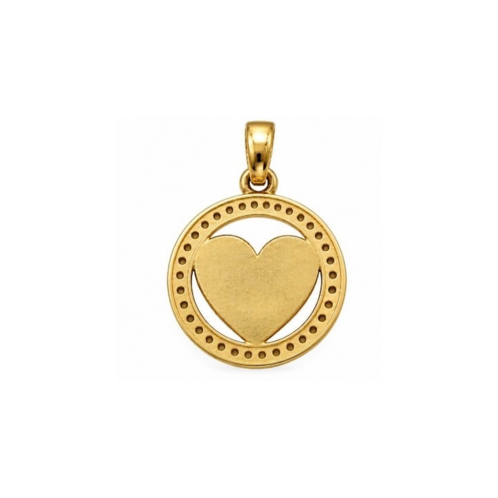 10K Yellow Gold Heart & CZ Pendant