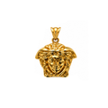 14K Yellow Gold Medusa Head Pendant