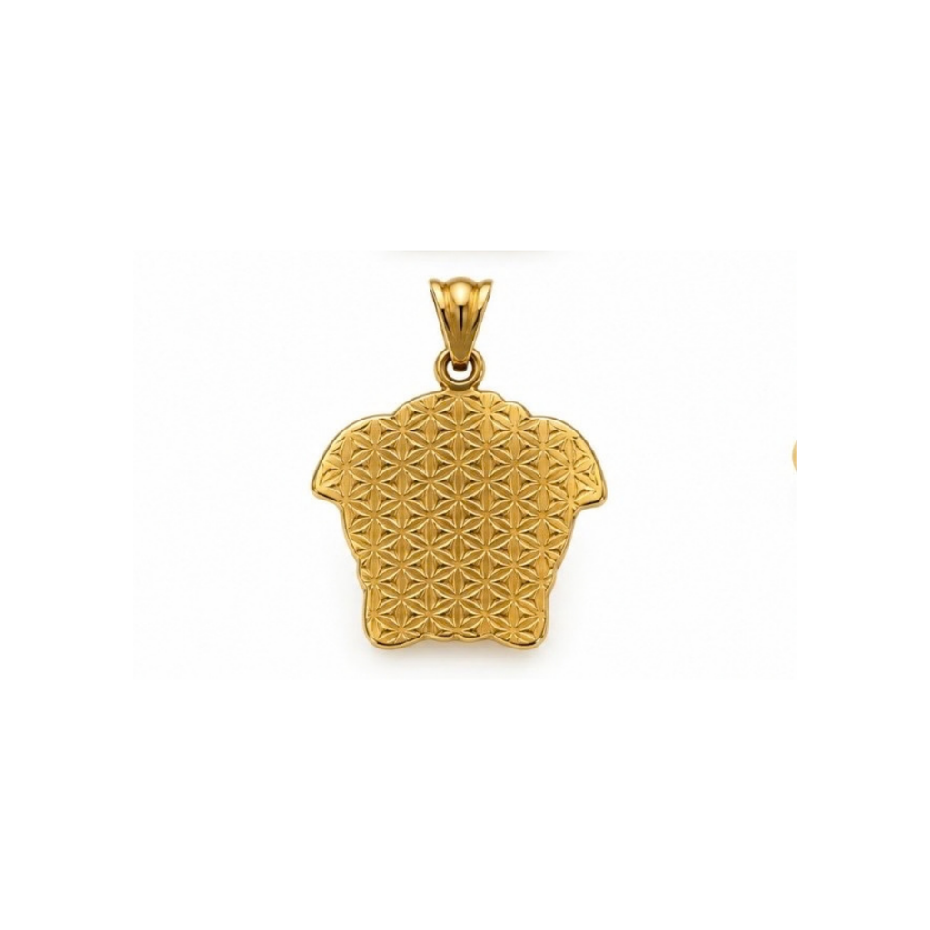 14K Yellow Gold Medusa Head Pendant