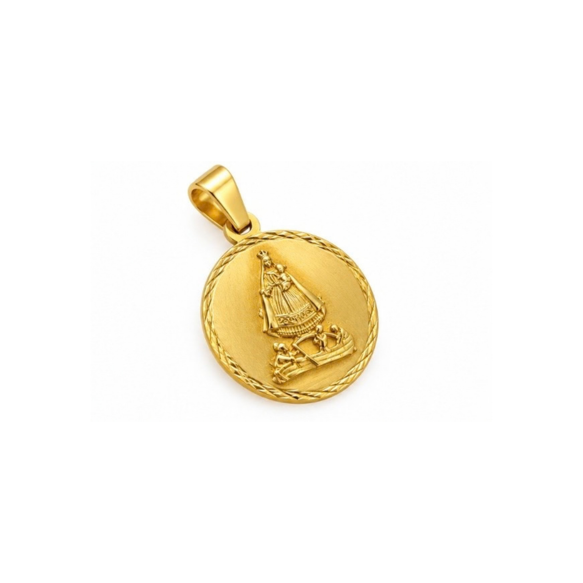 14K Yellow Gold Virgen de la Caridad Pendant