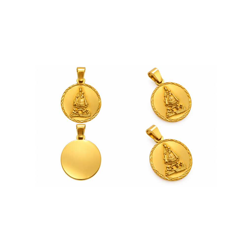 14K Yellow Gold Virgen de la Caridad Pendant