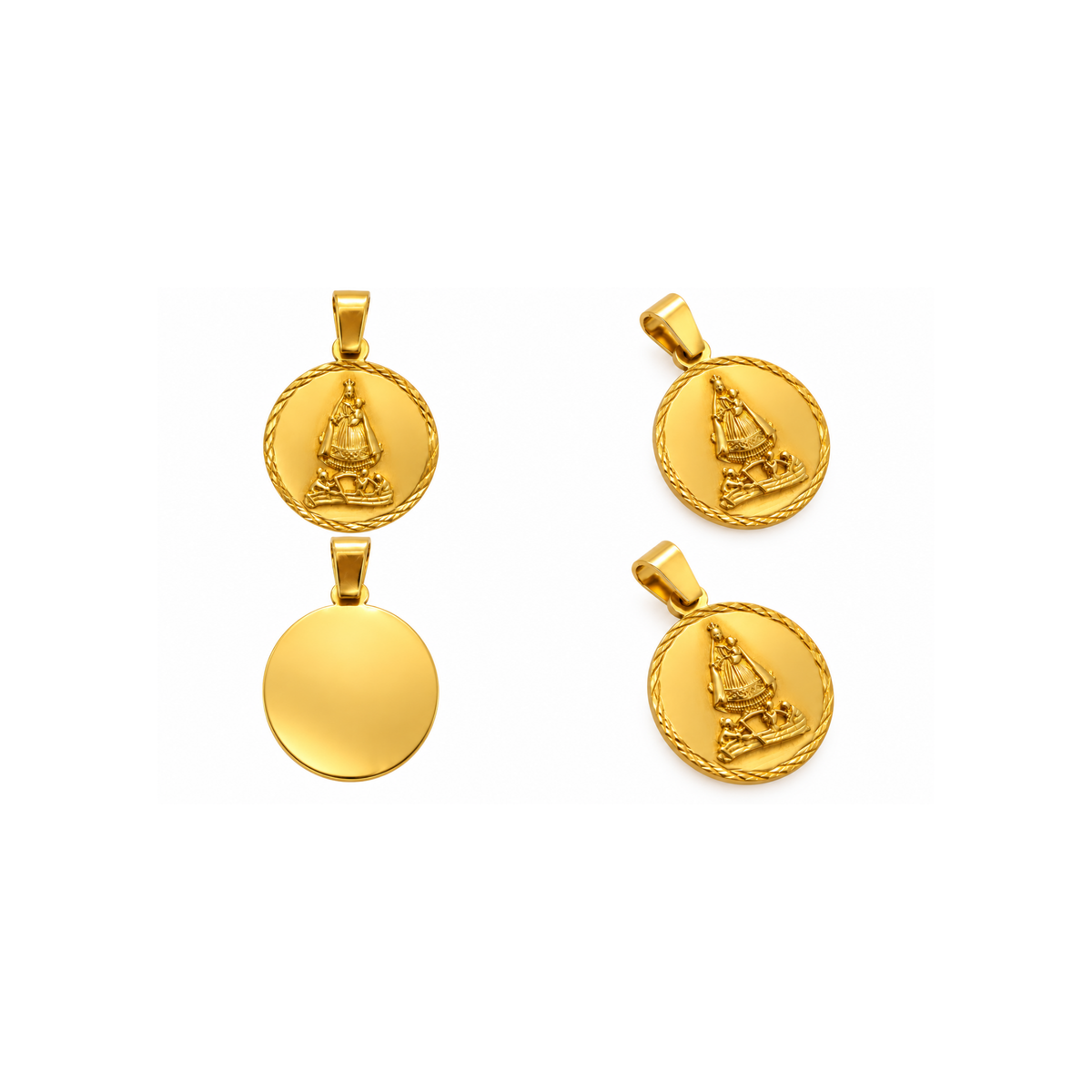 14K Yellow Gold Virgen de la Caridad Pendant