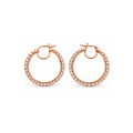 10K Rose Gold Cubic Zirconia Hoop Earrings