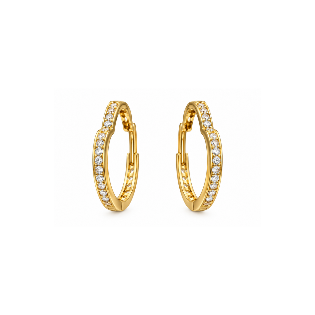 14K Yellow Gold Zirconia Earrings