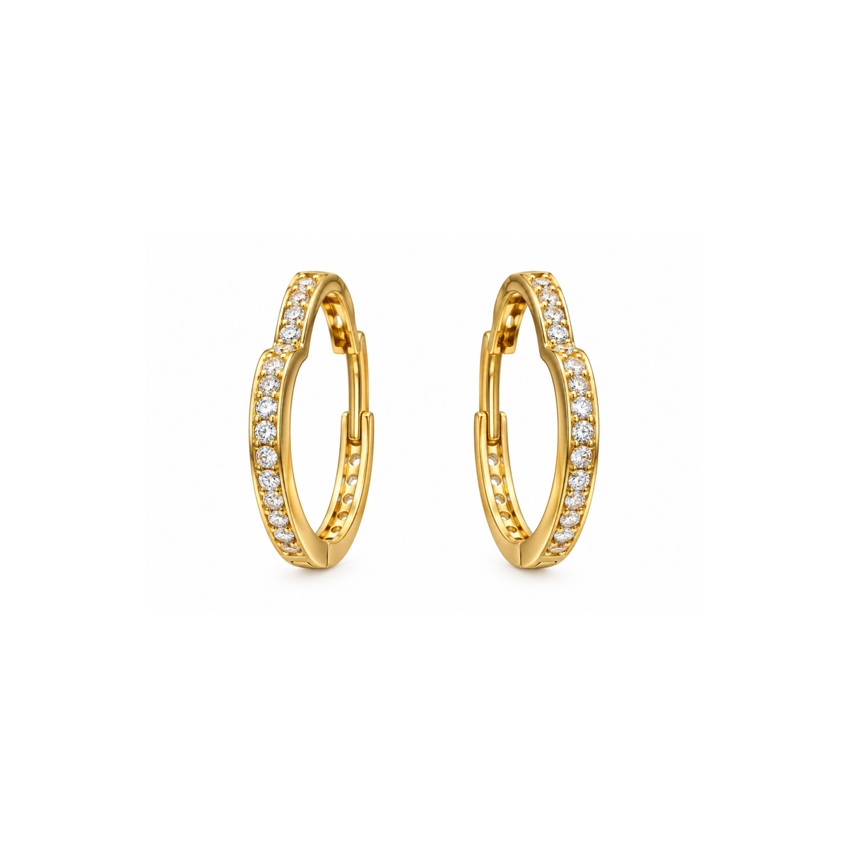 14K Yellow Gold Zirconia Earrings