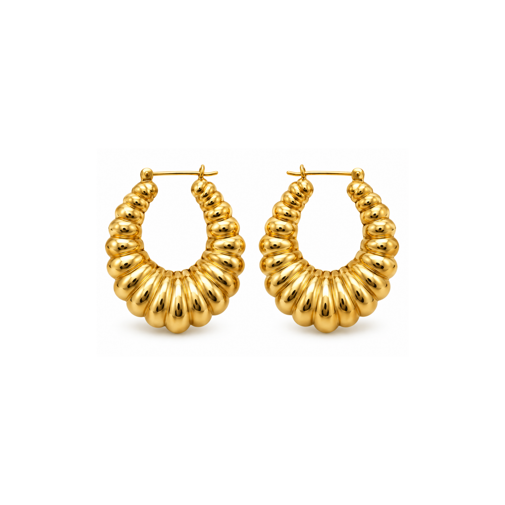 14K Yellow Gold Statement Hoop Earrings – 45mm