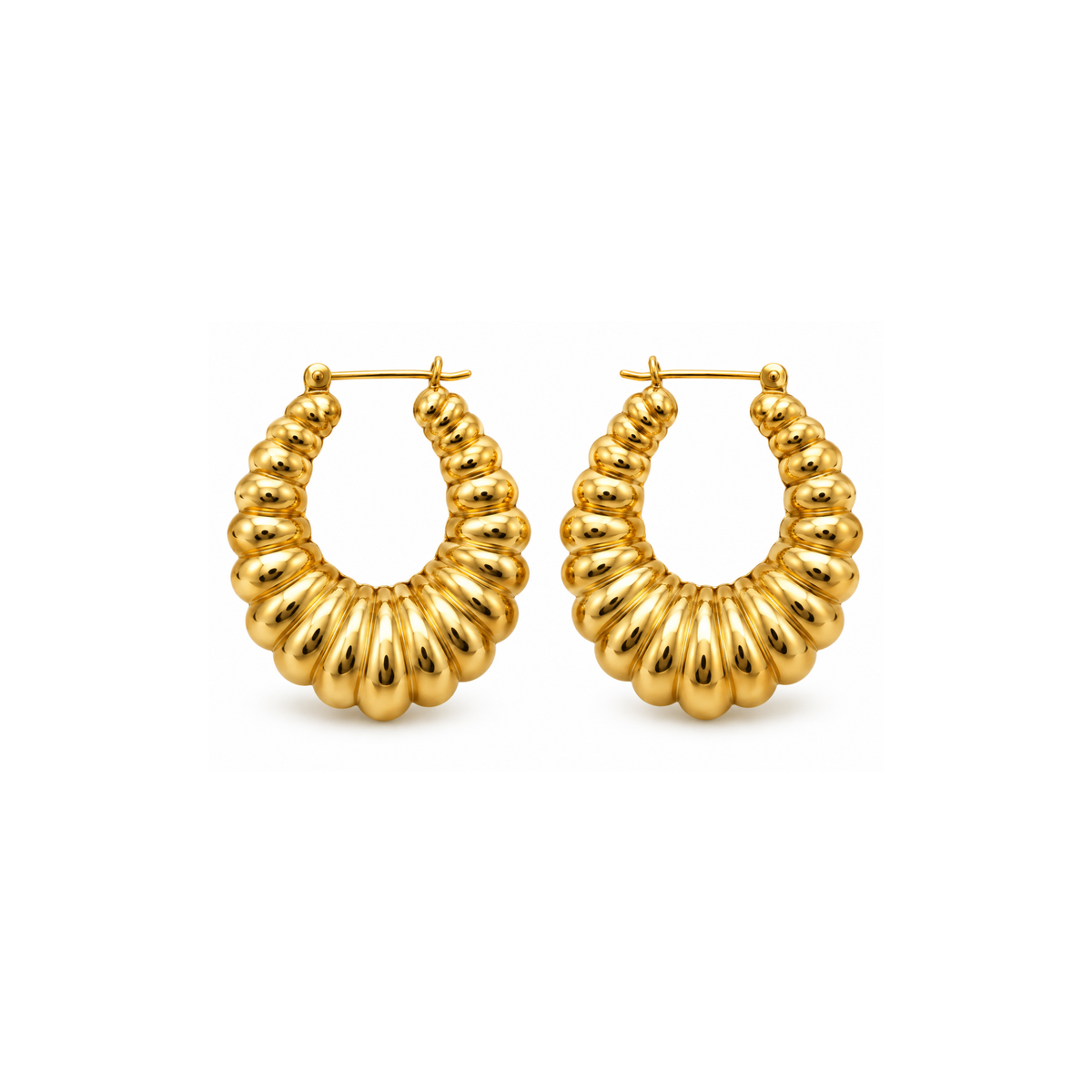 14K Yellow Gold Statement Hoop Earrings – 45mm