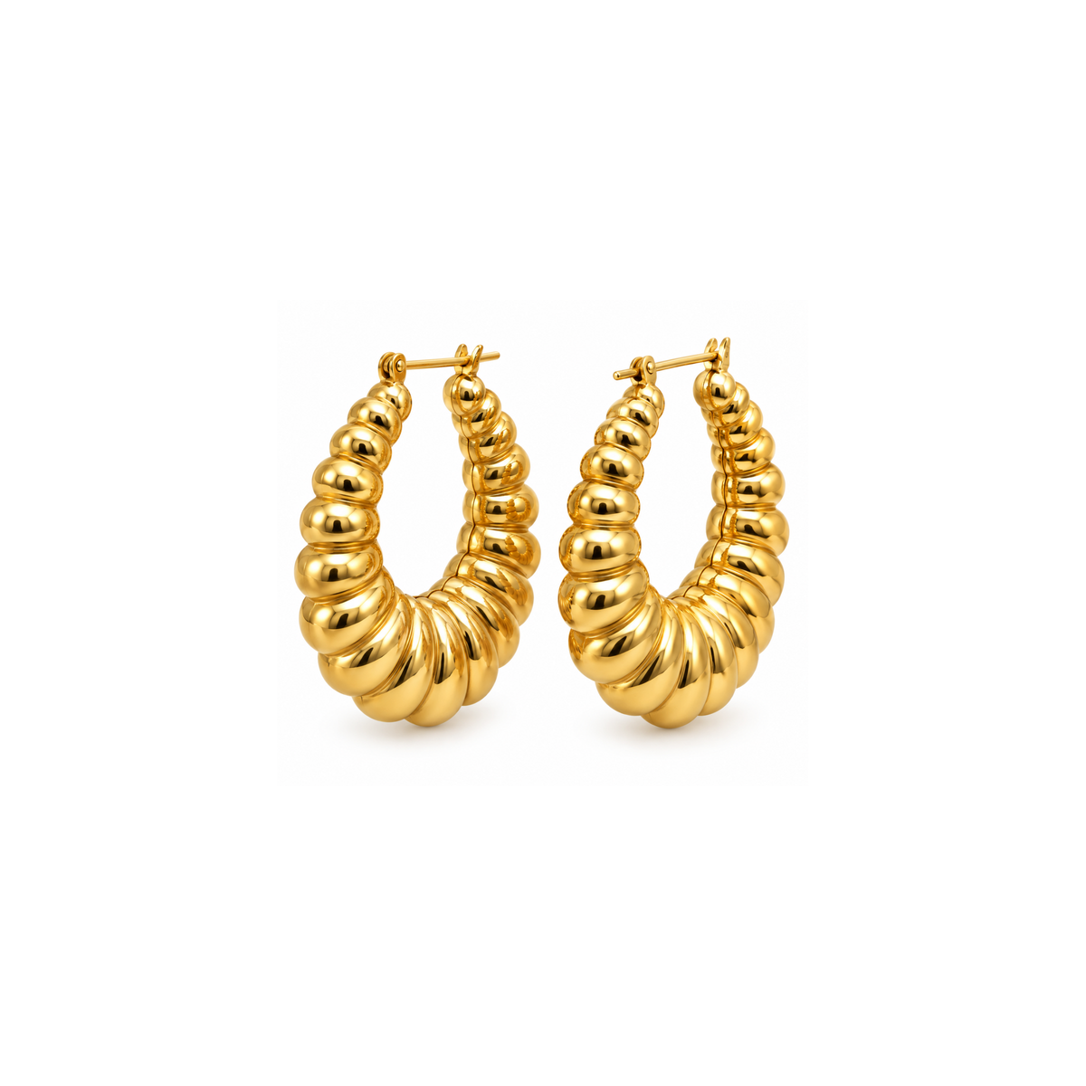 14K Yellow Gold Statement Hoop Earrings – 45mm