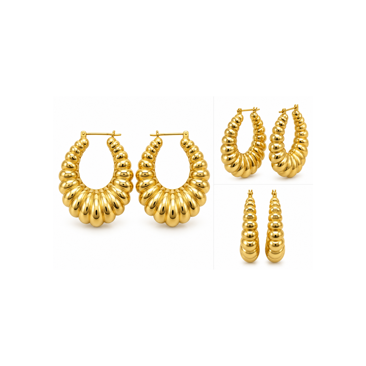 14K Yellow Gold Statement Hoop Earrings – 45mm