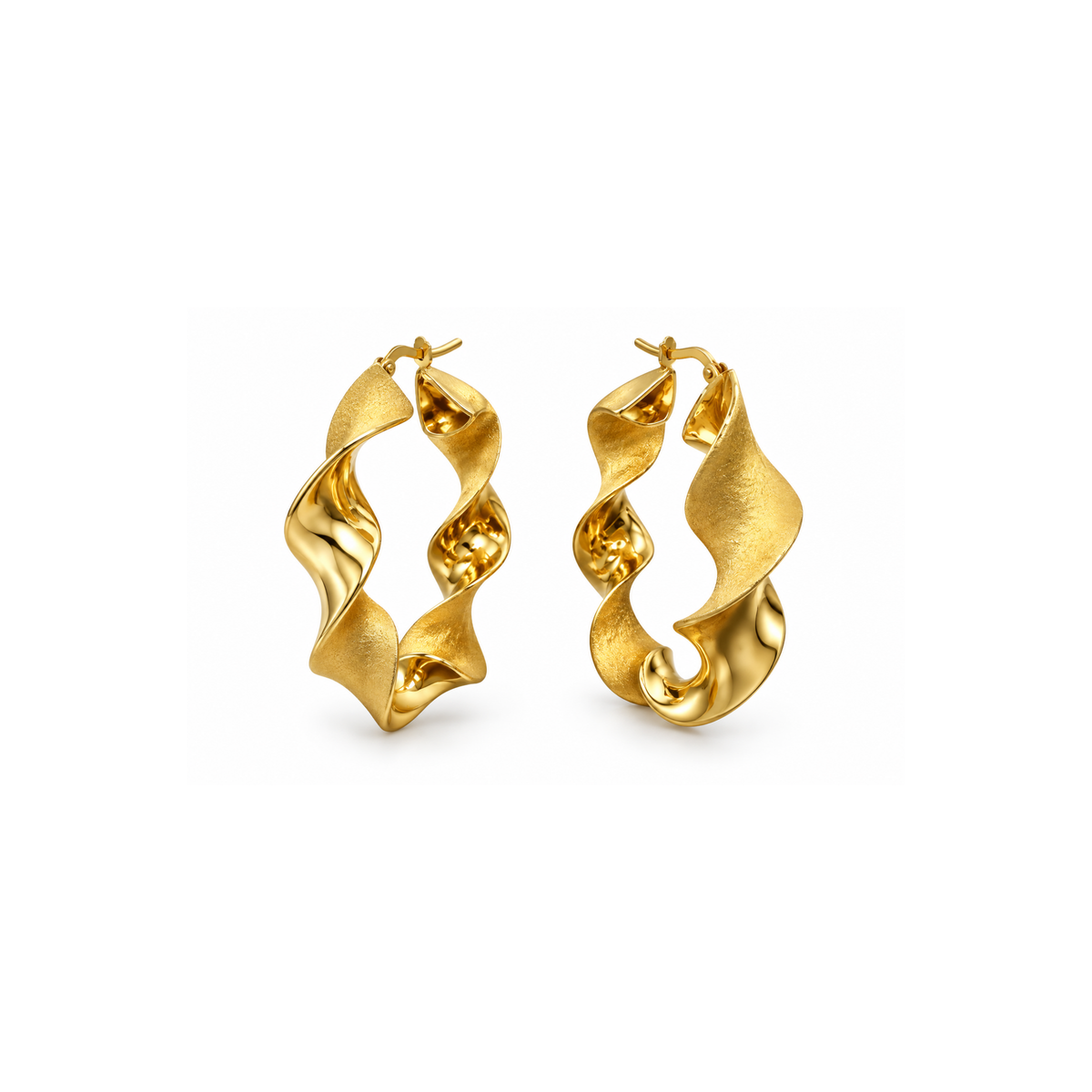 14K Yellow Gold 38mm Hoop Earrings