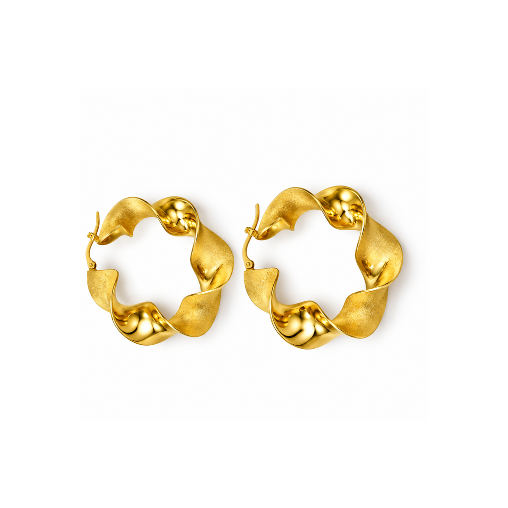 14K Yellow Gold 38mm Hoop Earrings