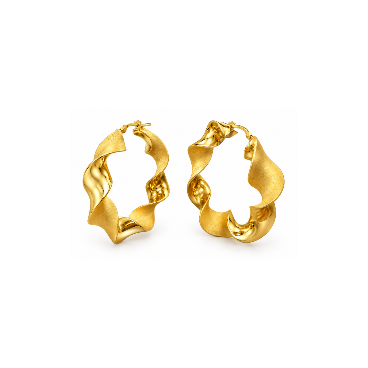 14K Yellow Gold 38mm Hoop Earrings