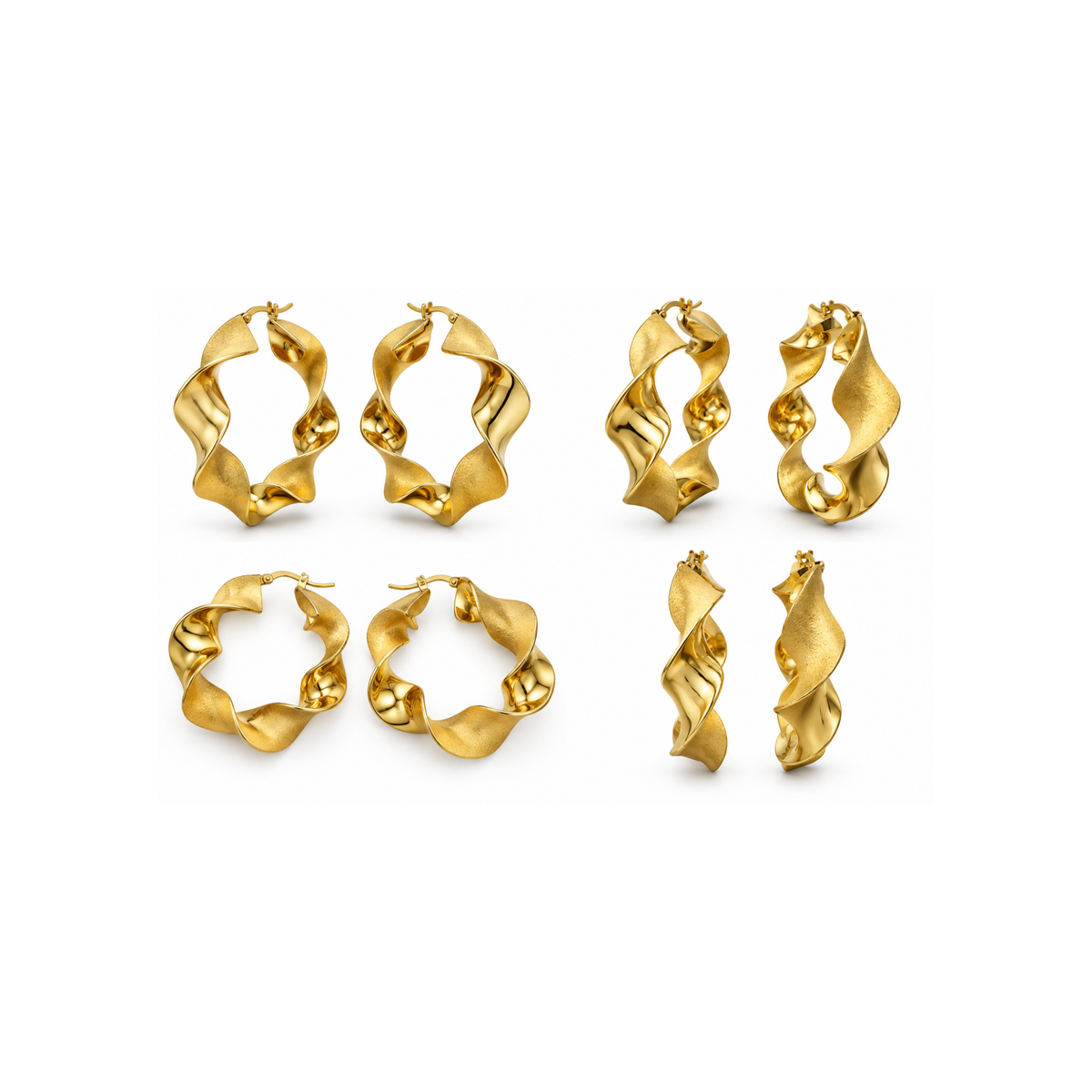 14K Yellow Gold 38mm Hoop Earrings
