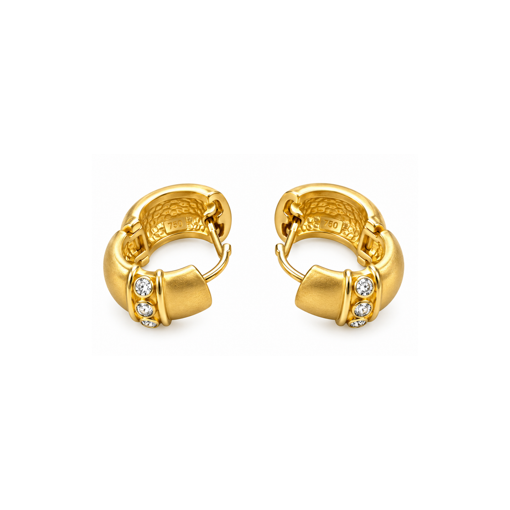 14K Yellow Gold Diamond Hoop Earrings – 0.20 CTW