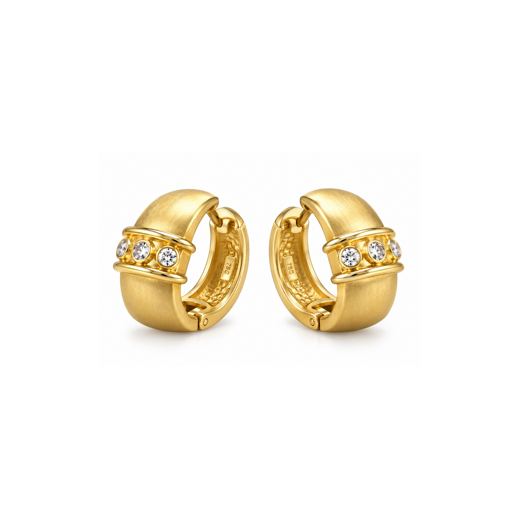 14K Yellow Gold Diamond Hoop Earrings – 0.20 CTW