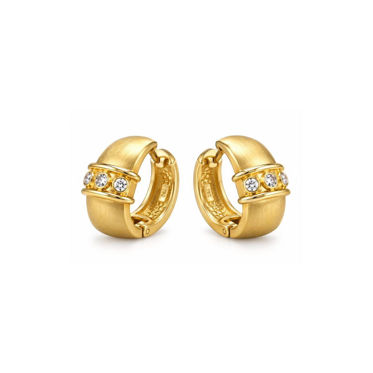 14K Yellow Gold Diamond Hoop Earrings – 0.20 CTW