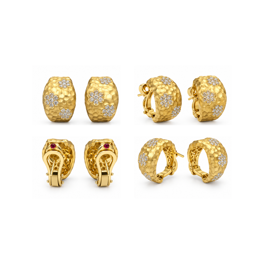 18K Yellow Gold Diamond Earrings – 0.52 CTW