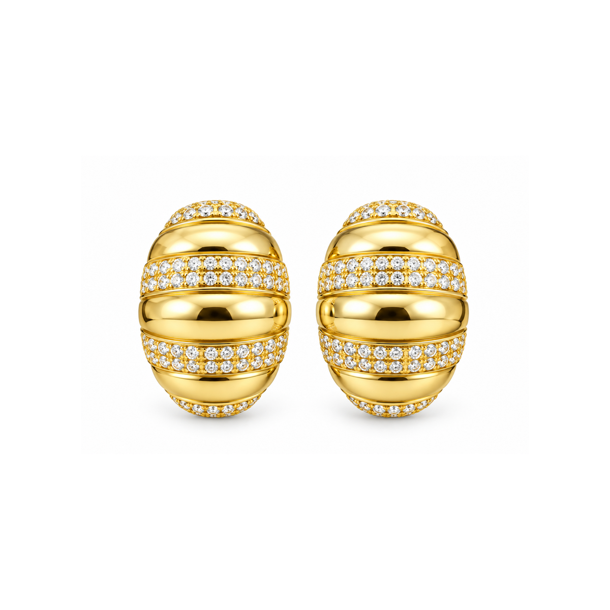 14K Yellow Gold Zirconia Earrings