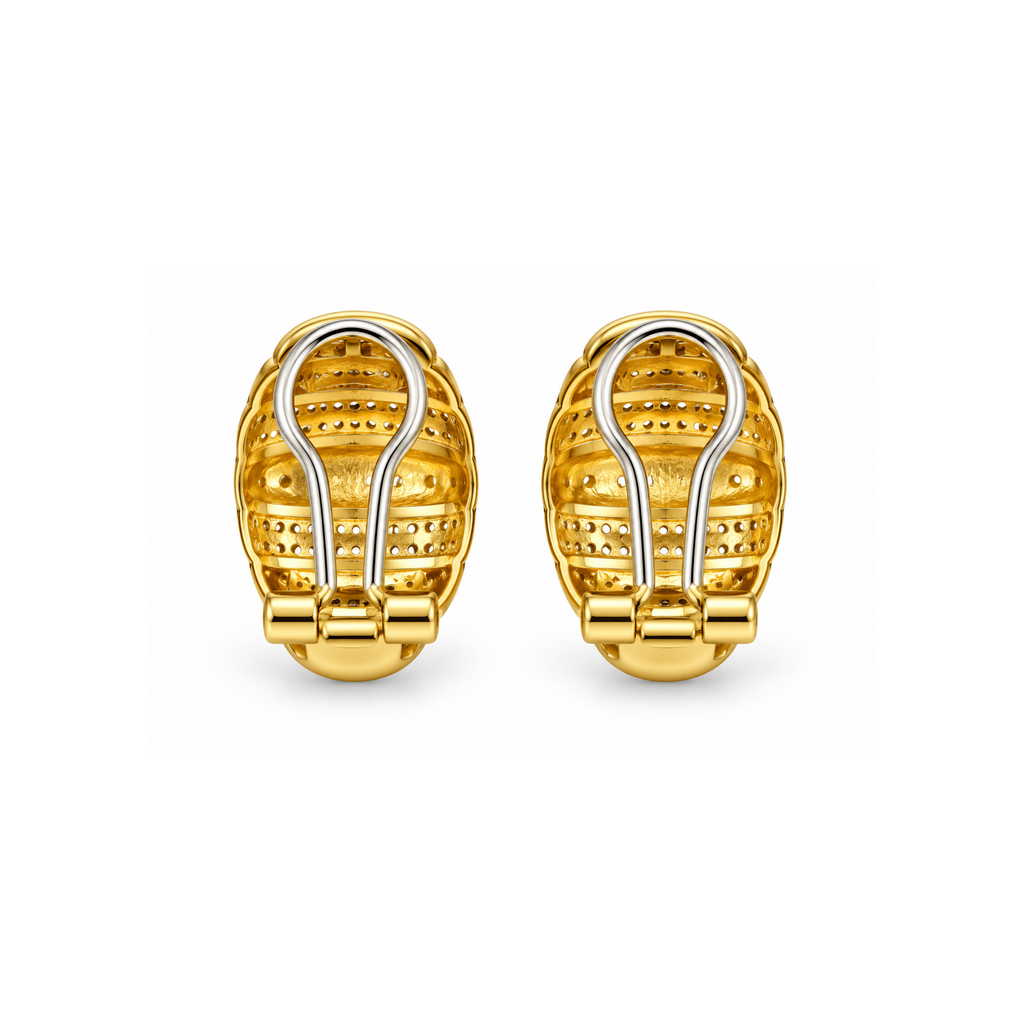 14K Yellow Gold Zirconia Earrings