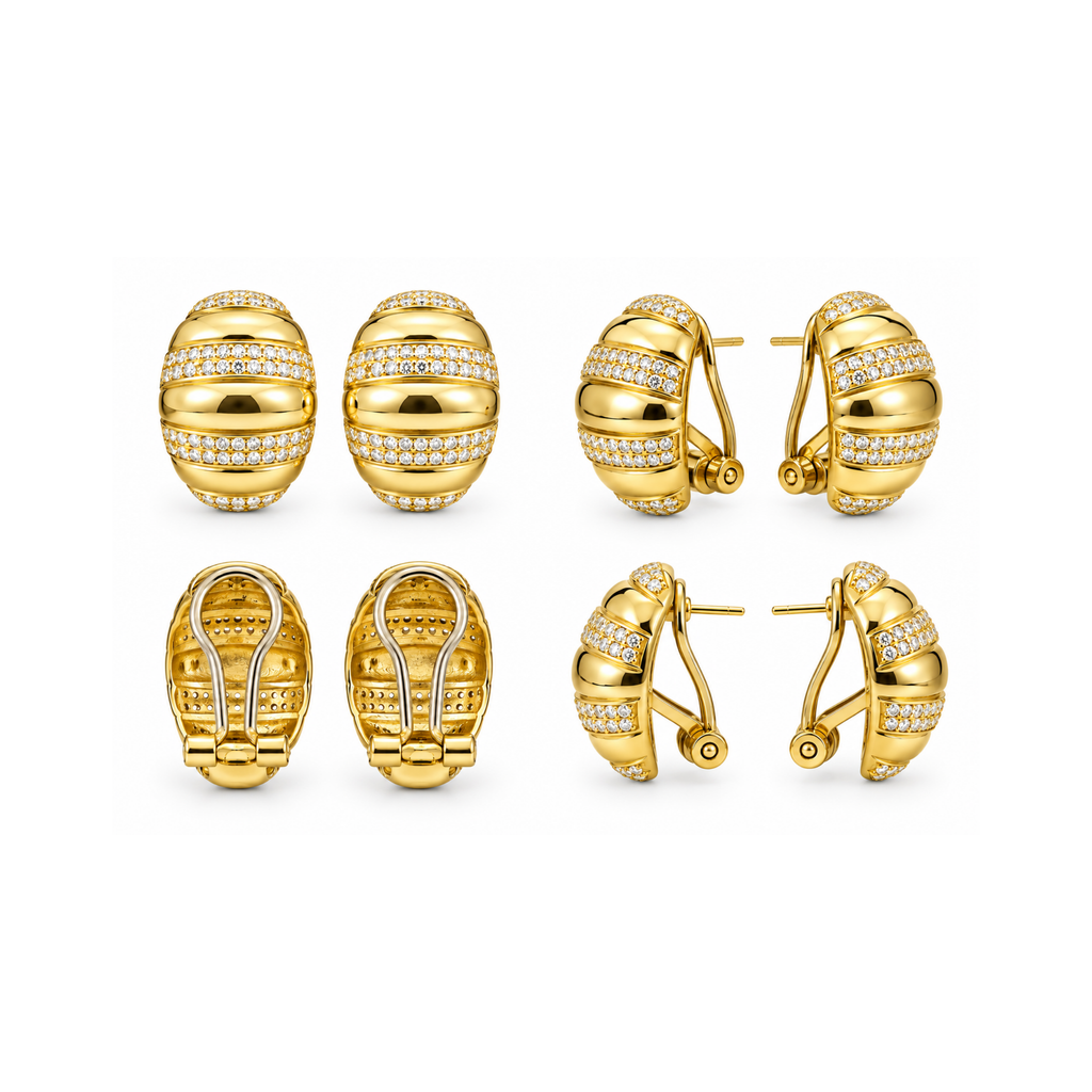 14K Yellow Gold Zirconia Earrings