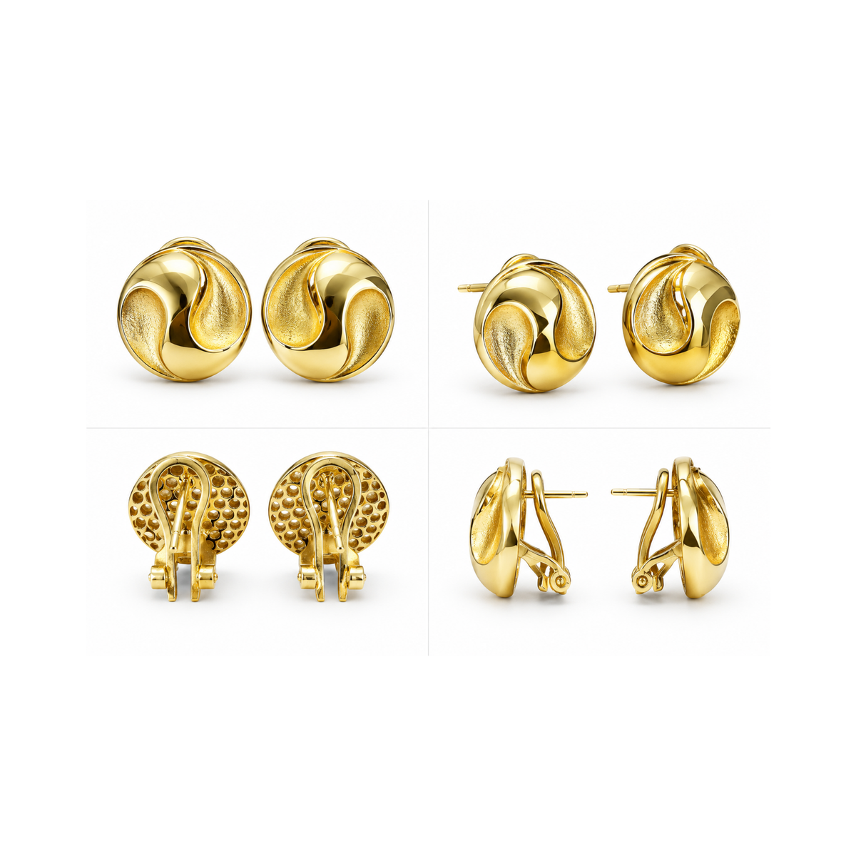 10K Yellow Gold Zirconia Earrings – 2.0 DWT