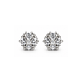 10K White Gold Diamond Cluster Stud Earrings – 0.14 CT