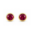 14K Yellow Gold Ruby Stud Earrings