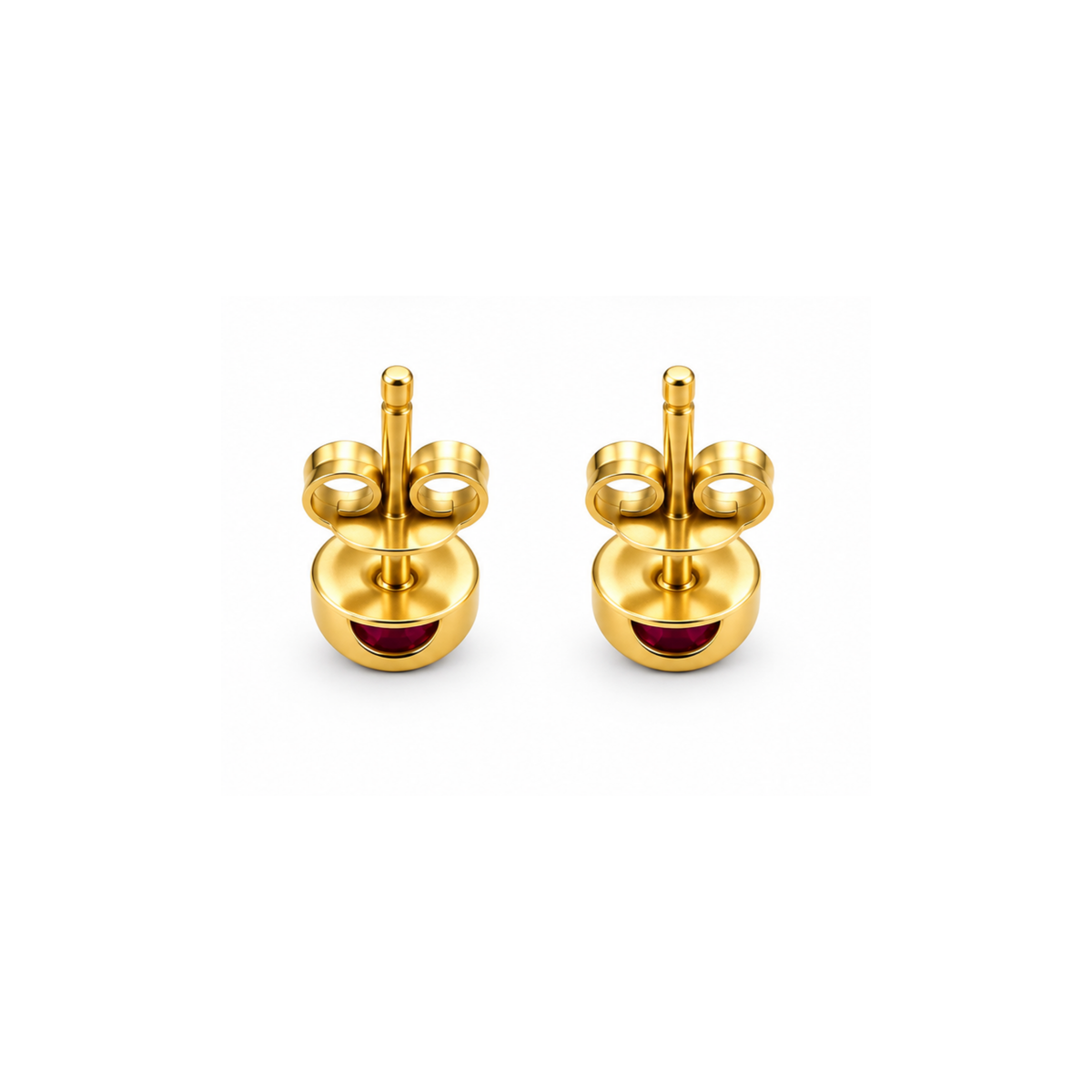 14K Yellow Gold Ruby Stud Earrings