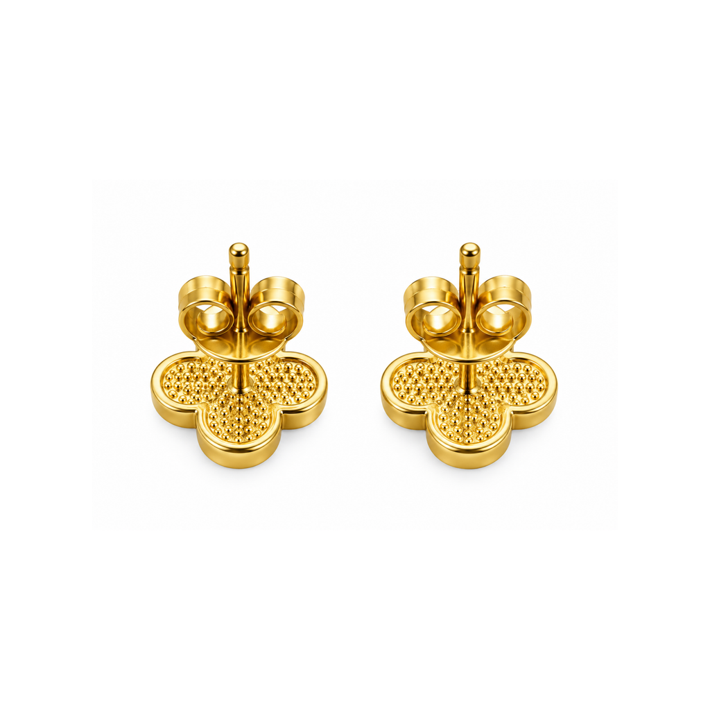 14K Yellow Gold Stud Earrings