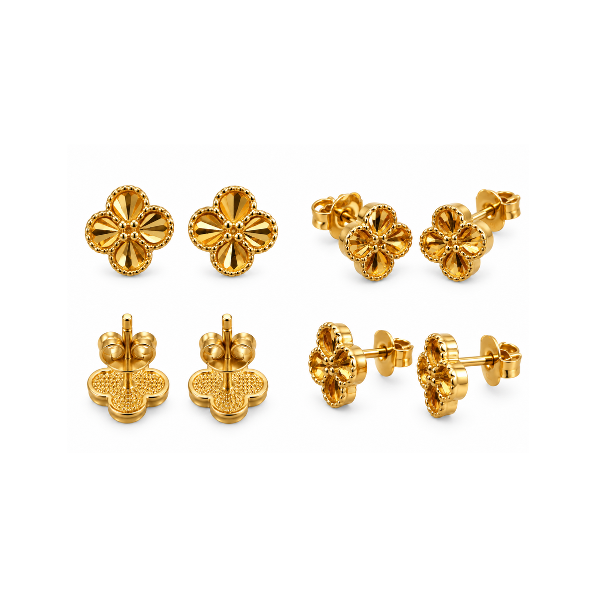 14K Yellow Gold Stud Earrings