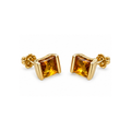 14K Yellow Gold Citrine Stud Earrings