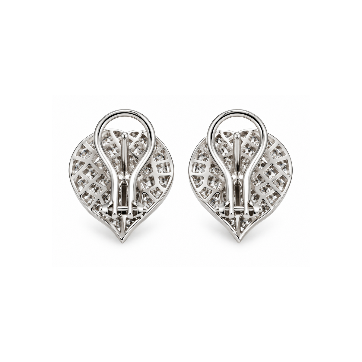18K Write Gold Diamond Earrings – 0.80 CT