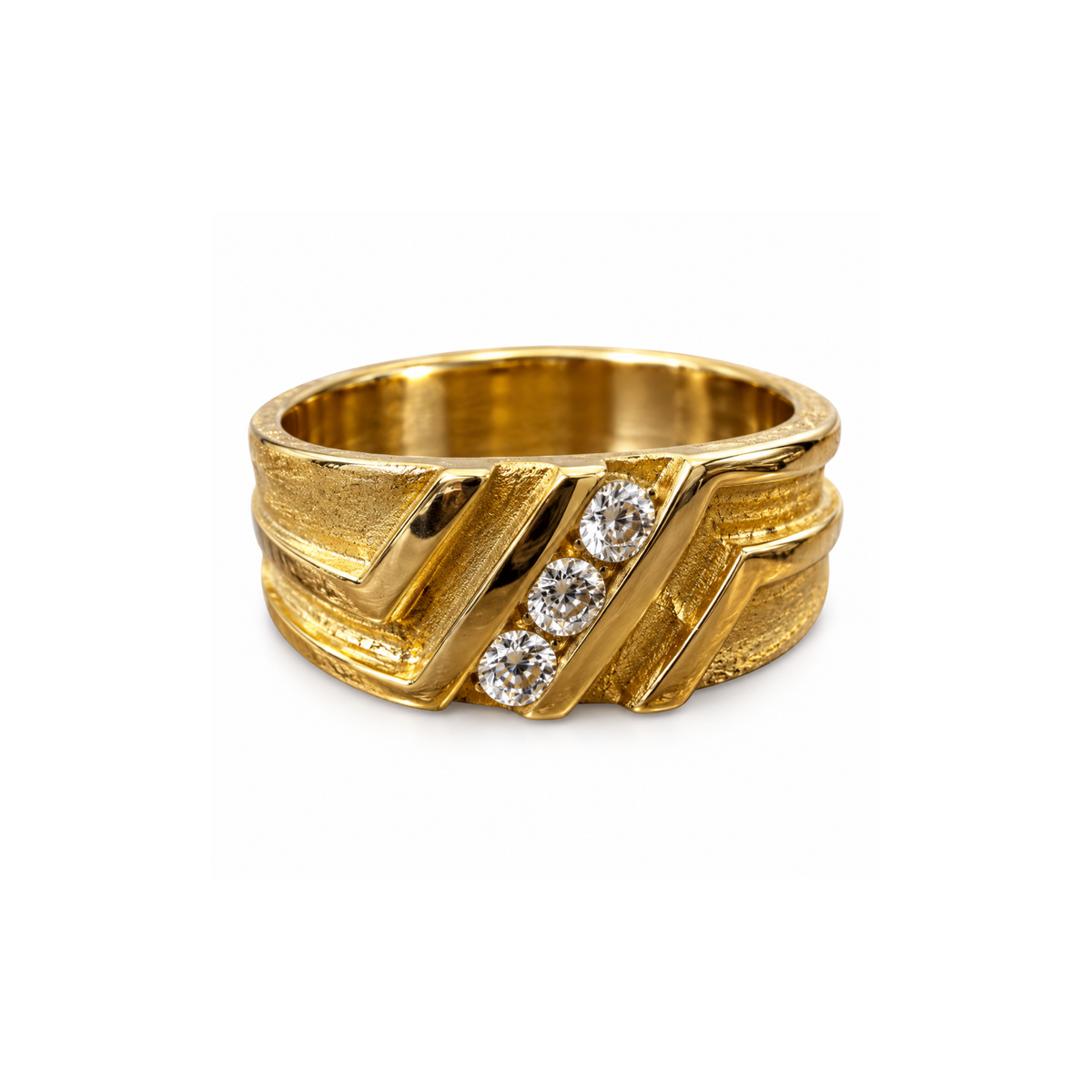 14K Gold Sapphire & Diamond Men’s Ring