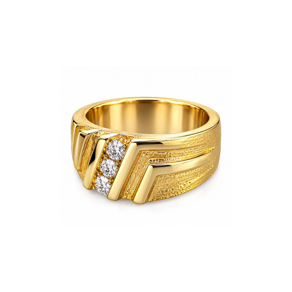 14K Gold Sapphire & Diamond Men’s Ring