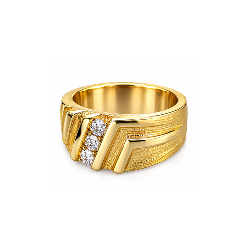 14K Gold Sapphire & Diamond Men’s Ring