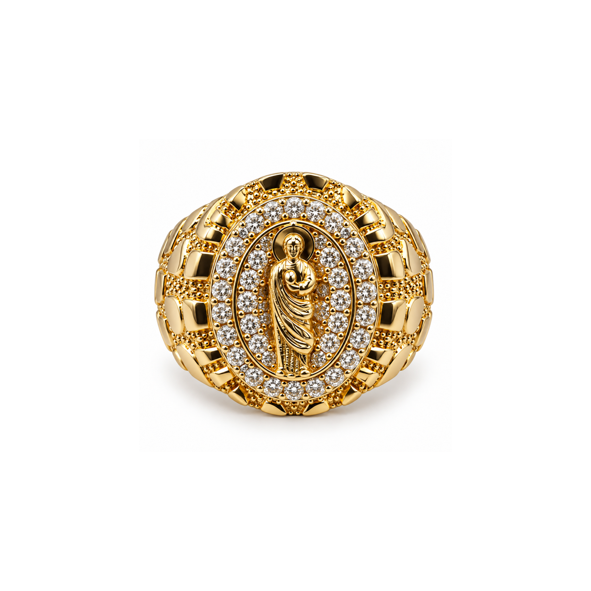 14K Two-Tone Gold Diamond Men’s Ring – 0.36 CT – Size 10.5
