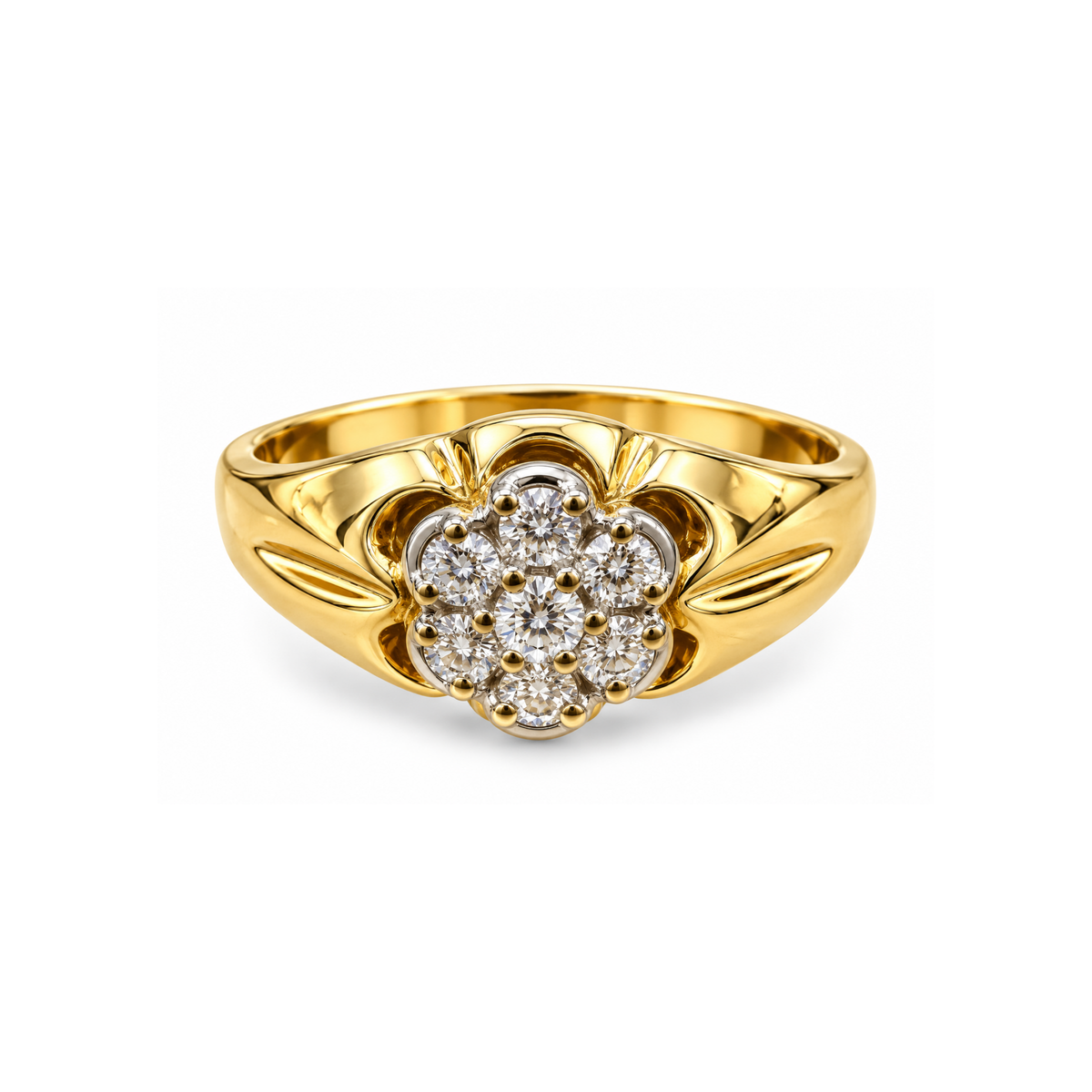 14K Gold Diamond Statement Ring – Size 10 1/2
